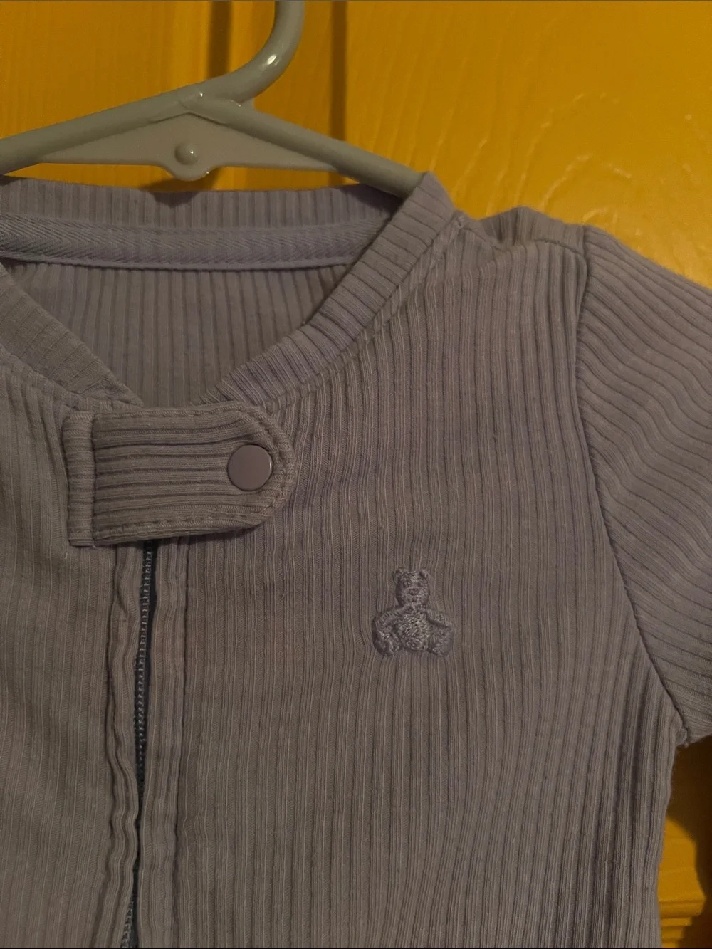 3-6 MONTHS BABY GIRL GAP PURPLE FOOTIE ONESIE ONE-PIECE ZIPPER RIBBED PURPLE